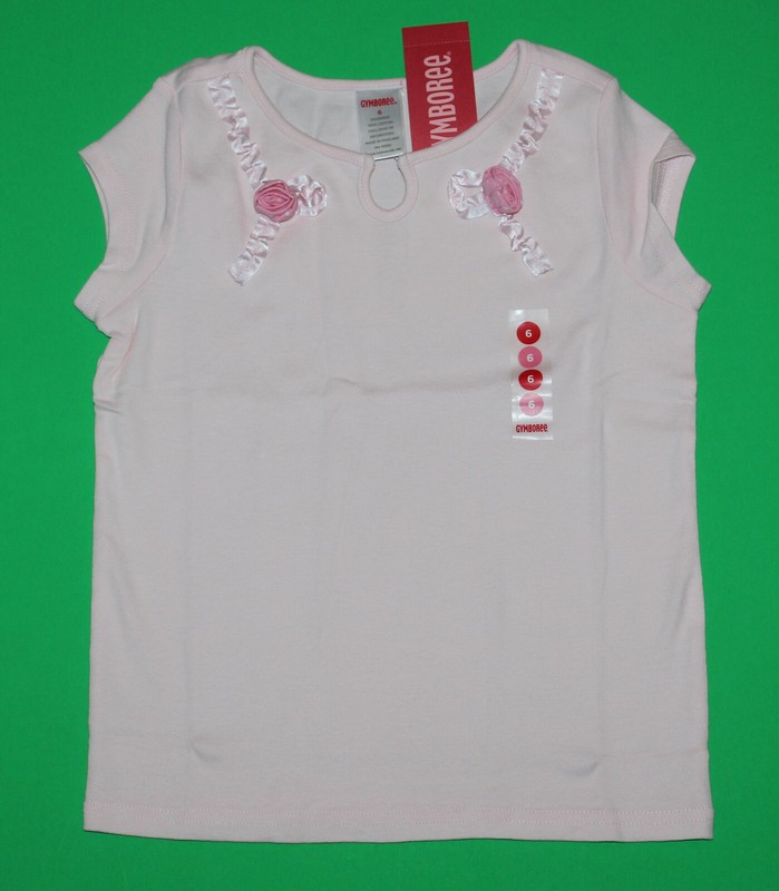 6 NWT Gymboree PARISIAN ROSE Easter Pink Ribbon Corsage SHIRT Top Girls LAST ONE