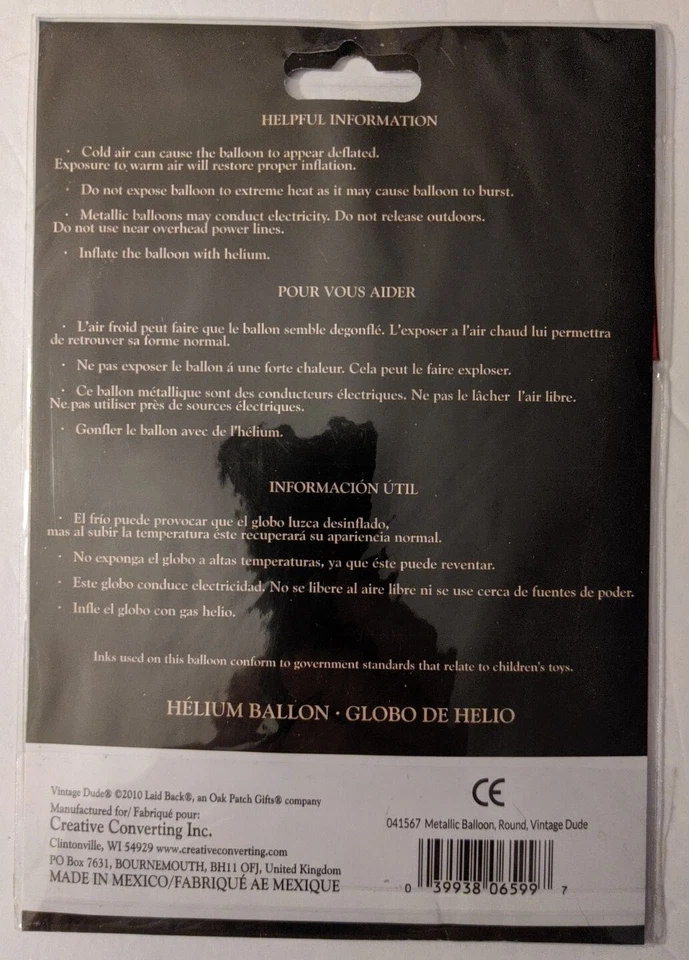 Vintage Dude 50th Birthday Foil Balloon 18" Fifty The Man Myth Legend Decoration - Image 3 of 3