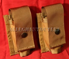 Lot of 2 USGI Single 40MM HE High Explosive/Grenade MOLLE Pouch NEW Coyote 