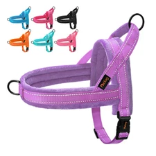 No Pull Dog Pet Harness Adjustable Soft Plush Front Leading Vest Reflective XS-L