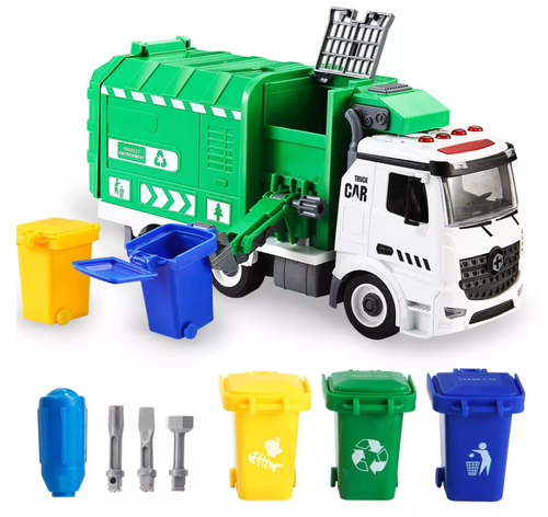 Recycling Müllwagen Spielzeug - Zum Selbermachen Montage, Reibungsbetrieben, Seitenkipper Design - Bild 1 von 8