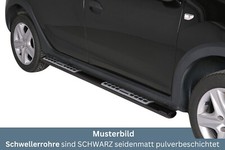 Schwellerrohre SCHWARZ Design für DACIA Sandero Stepway Bj. 2013-2020 Edelstahl 