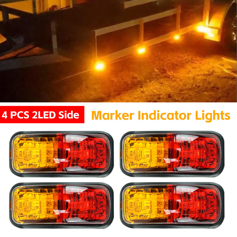 6 LED Indicators 12V 24V Round Trailer Side Marker Light Yellow White Red For Trucks Clearance Lights Truck Turn Signal Lamp - 34