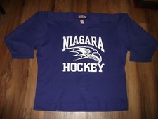 NIAGARA UNIVERSITY PURPLE EAGLES HOCKEY JERSEY NCAA GAME PRACTICE USED PRO STOCK
