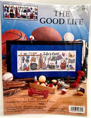 Design Works Counted Cross Stitch Kit LIFE IS GOOD - SEALED 7x19