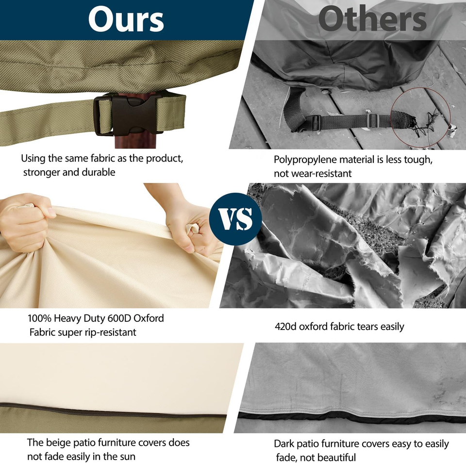 Outdoor Sectional CoverVShaped Patio Furniture Covers Waterproof Rip