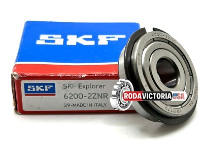 SKF 6200 ZZ NR BALL BEARING, METAL SHIELDED + SNAP RIG 10x30x9mm