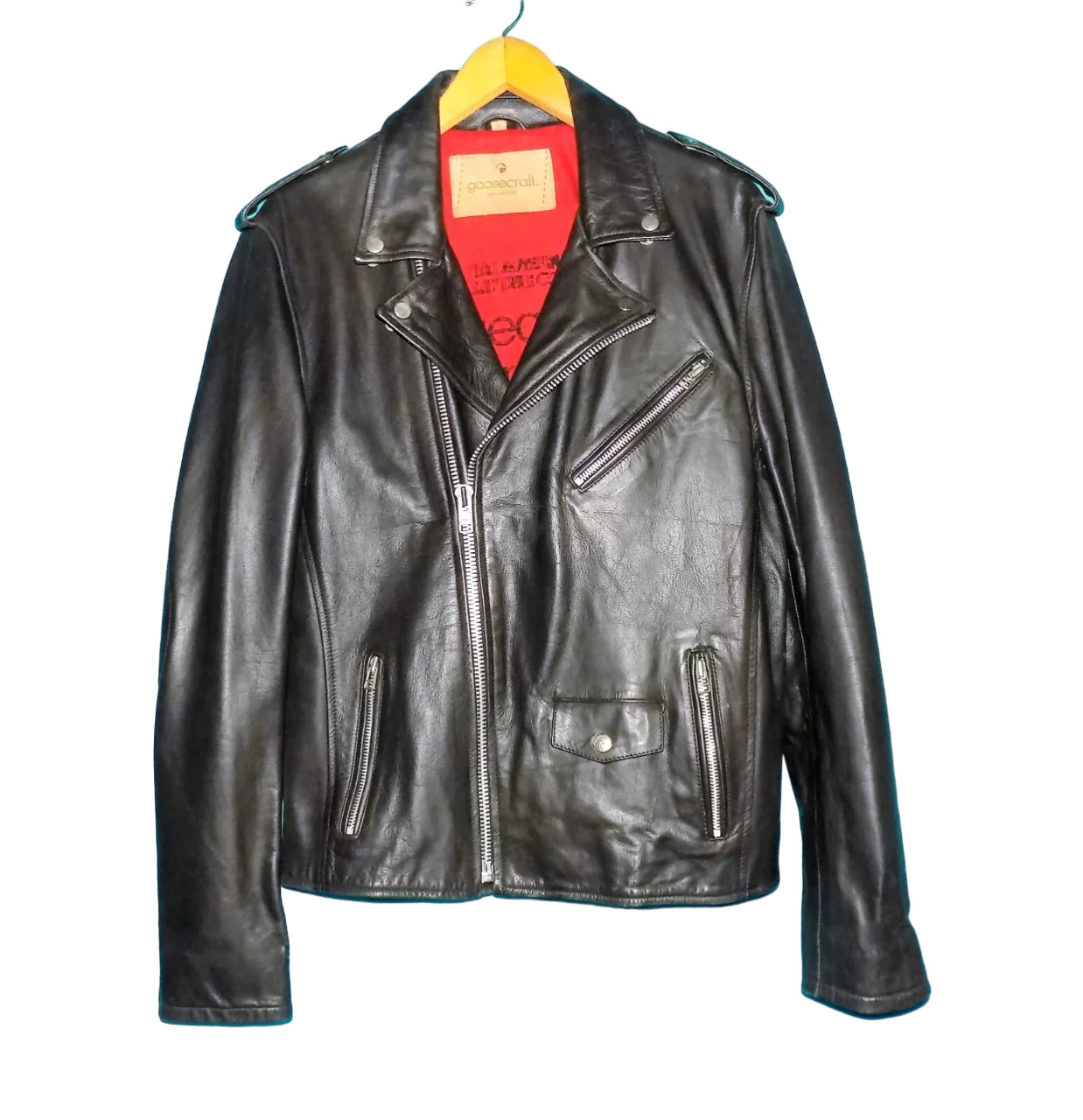 Cazadora Perfecto Goosecraft de Cuero Negro Talla XL