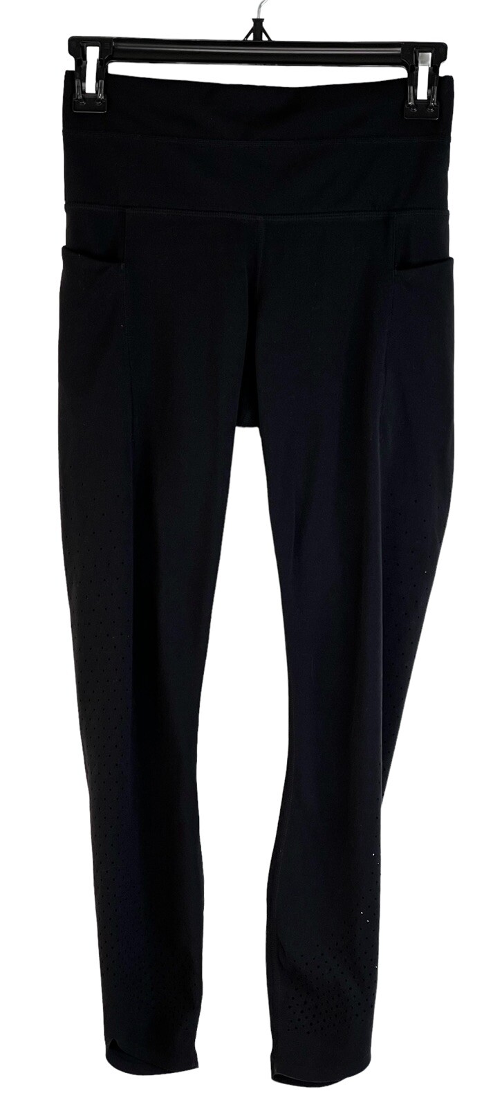 Athleta Black Yoga Pants with Pockets Side Dot Cut Out Size Small 305922-image