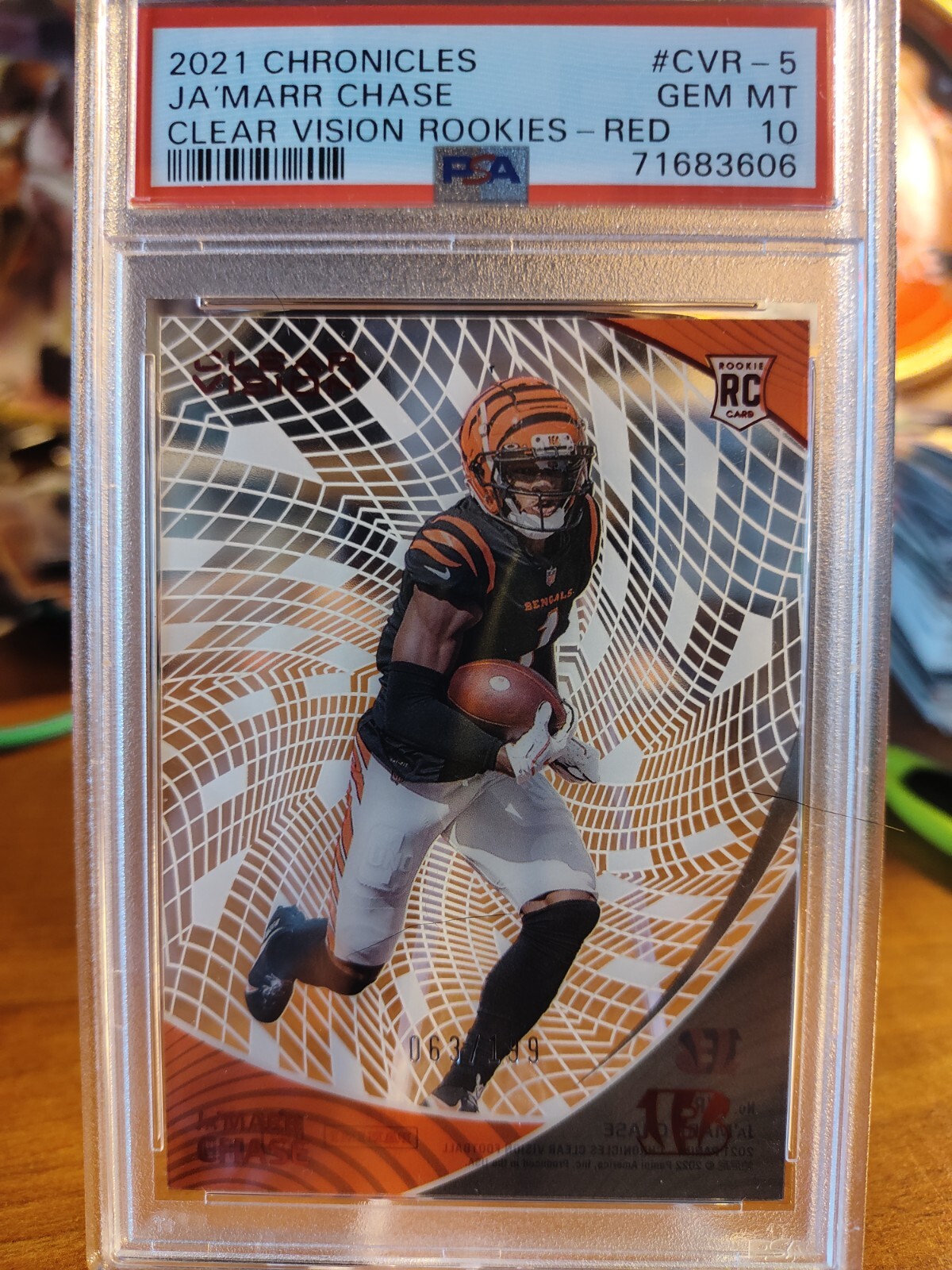 JaMarr Chase Panini Chronicles Clear Vision Rookies #CVR5 Red