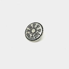 Vegvisir Knopf 21 x 21 mm mit rückseitiger Nähöse Mittelalter Nordisch