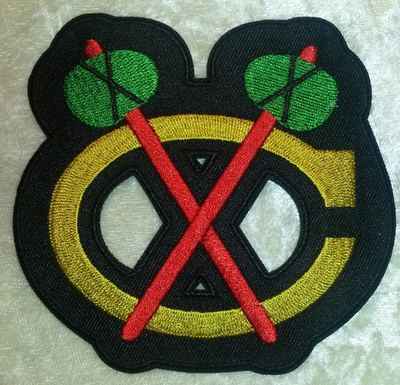 Chicago Blackhawks 4'' Iron On Embroidered Patch ~Free Tracking!