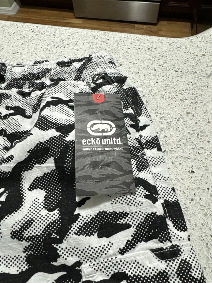 Ecko Unltd Boys Camouflage Shorts 100% Cotton Black/White Size 10 NWT - Изображение 3 из 4