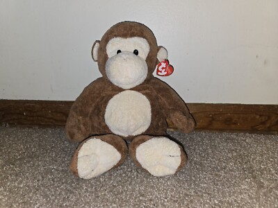 LARGE DANGLES the MONKEY - TY PLUFFIES - W Creased Hang Tag APPROX. 14'' Rare