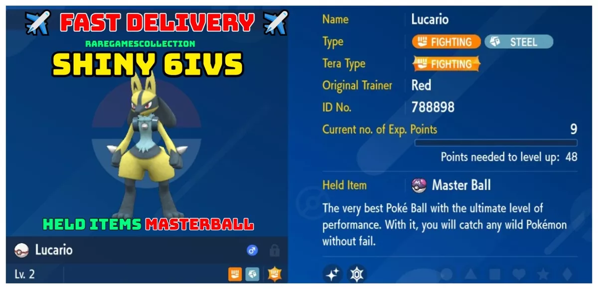 Shiny Lucario & Master Ball - Pokémon Scarlet and Pokémon Violet