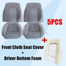 For 2011-14 Ford F-150 Driver Passenger Bottom Upper Cloth Seat Cover Steel Gray