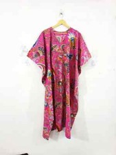 Indian Vintage 100 Cotton Long Beach Maxi Kaftan Dress One Size Caftan Kimono