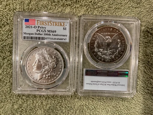 2021 O MS69 PCGS $1 Morgan Silver Dollar First Strike Flag Label w/OGP