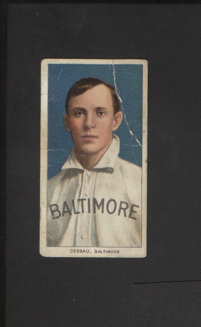 1909 T206 Tobacco Baseball Dessau Baltimore Orioles Polar Bear Back Set Break