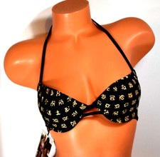 Women's MINKPINK Leopard Grid Underwire Cup Bikini Top XS NWT