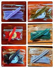 5" Senko Style Ribbed Soft Plastic Bass Fishing Worms Freshwater Stick Bait Lure