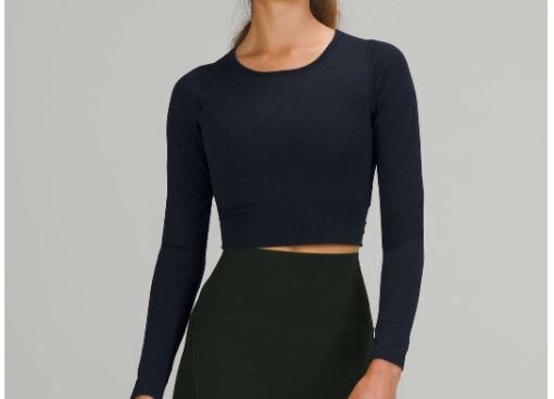 Lululemon Ebb to Street Long Sleeve cropped trnv size 10 Lululemon Ebb to Street Long Sleeve cropped trnv size 10