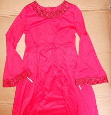NWT Bell Sleeve sequin collar Praise Dance dress RED Ladies Szs Empire seam