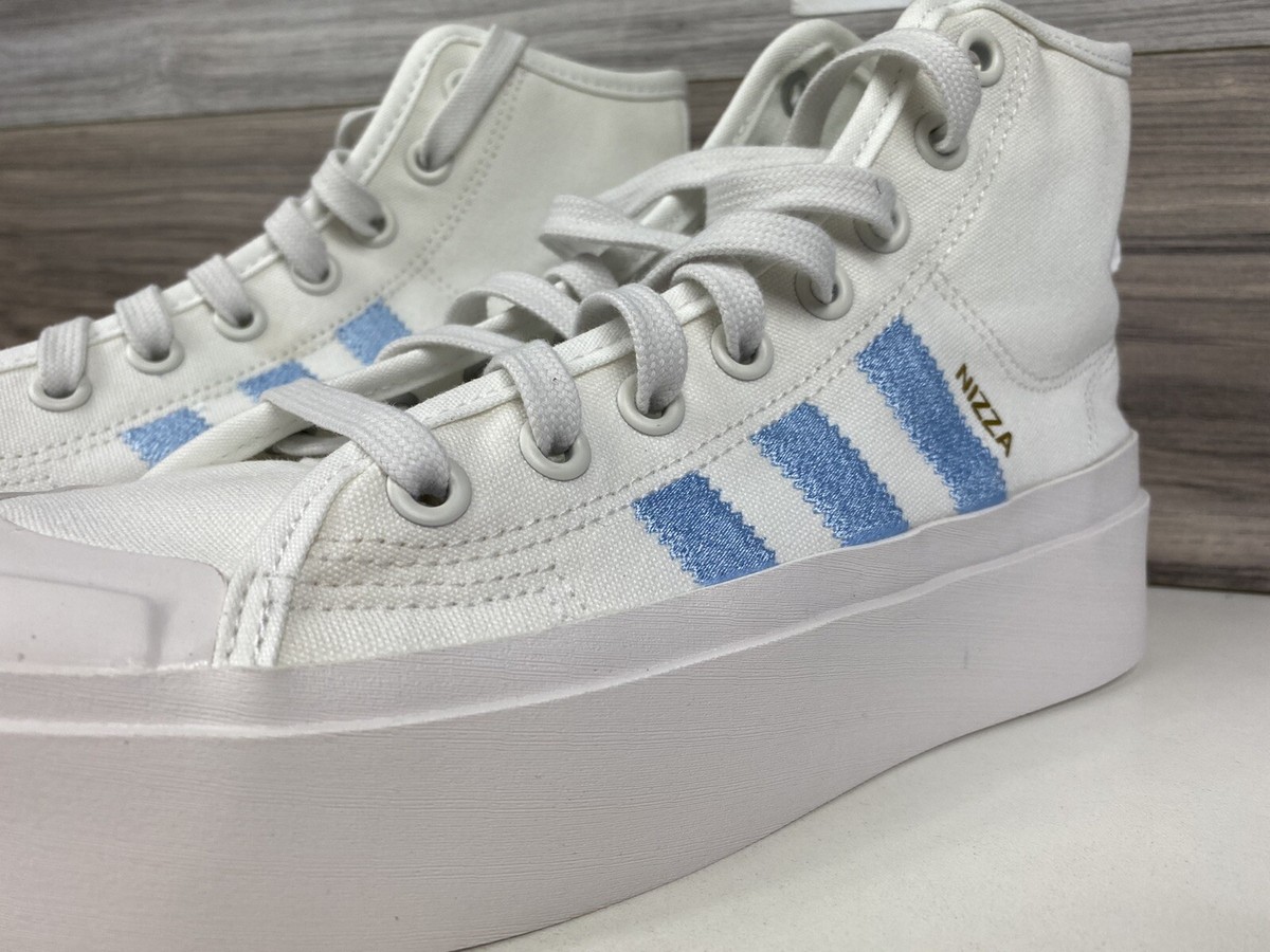 Size 10 - adidas Nizza Bonega Mid White Clear Sky W for sale