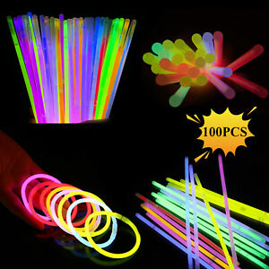 200 Glow Sticks Neon Colors Bracelets Necklaces Birthday Party Favors Disco Rave