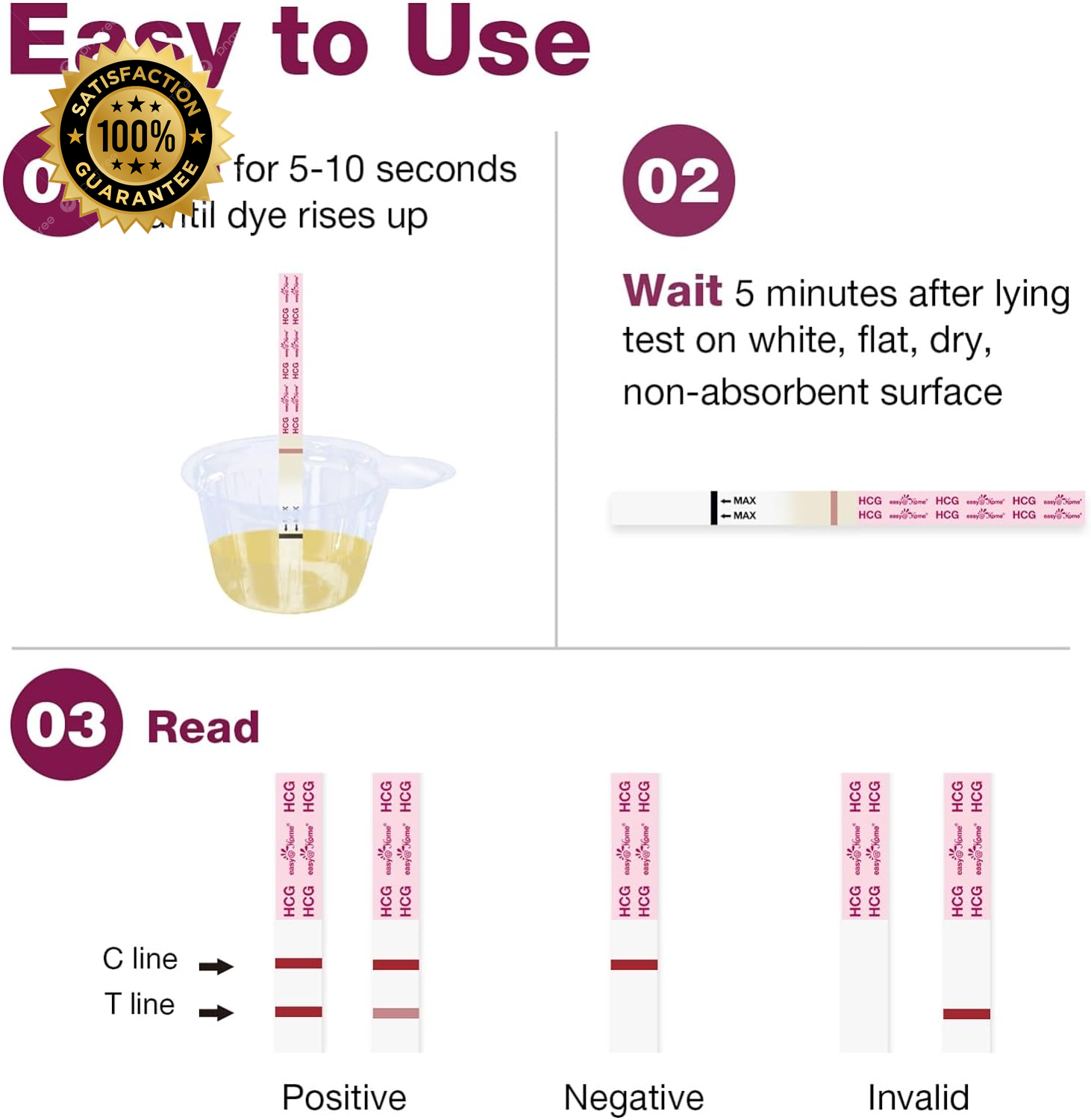 20 X Pregnancy Test Strips for Early Detection 10 Miu/Ml, Fertility