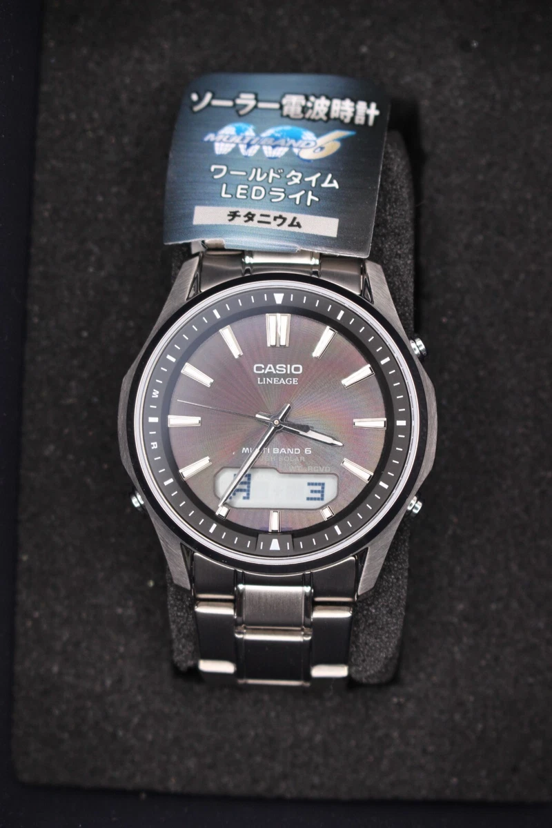CASIO LINEAGE LCW-M100TSE-1AJF Radio Solar Titanio Hombres Reloj Plata Regalo...