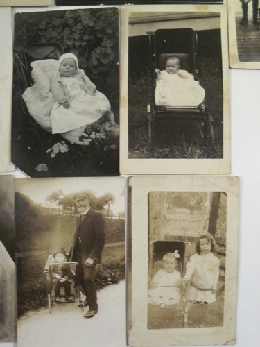 EARLY RPPC CHILDREN: BABIES IN CARRIAGES 18 POSTCARD LOT WW1 & BEFORE REAL PHOTO - Picture 6 of 8