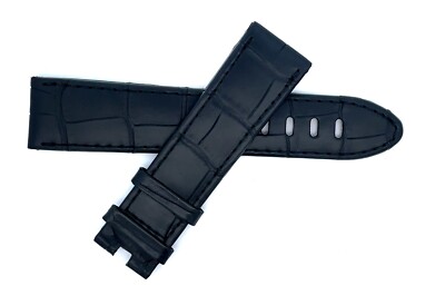 Montblanc Men's 22mm x 20mm Black Alligator Leather Watch Band Strap FRE Regular