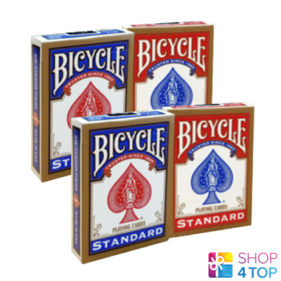4 Decks bicycle Reiter Rückseite Standard Index Gold Spielkarten 2 Rot 2 Blau