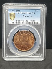 Australia 1964 M  PENNY PCGS Graded MS64 RD