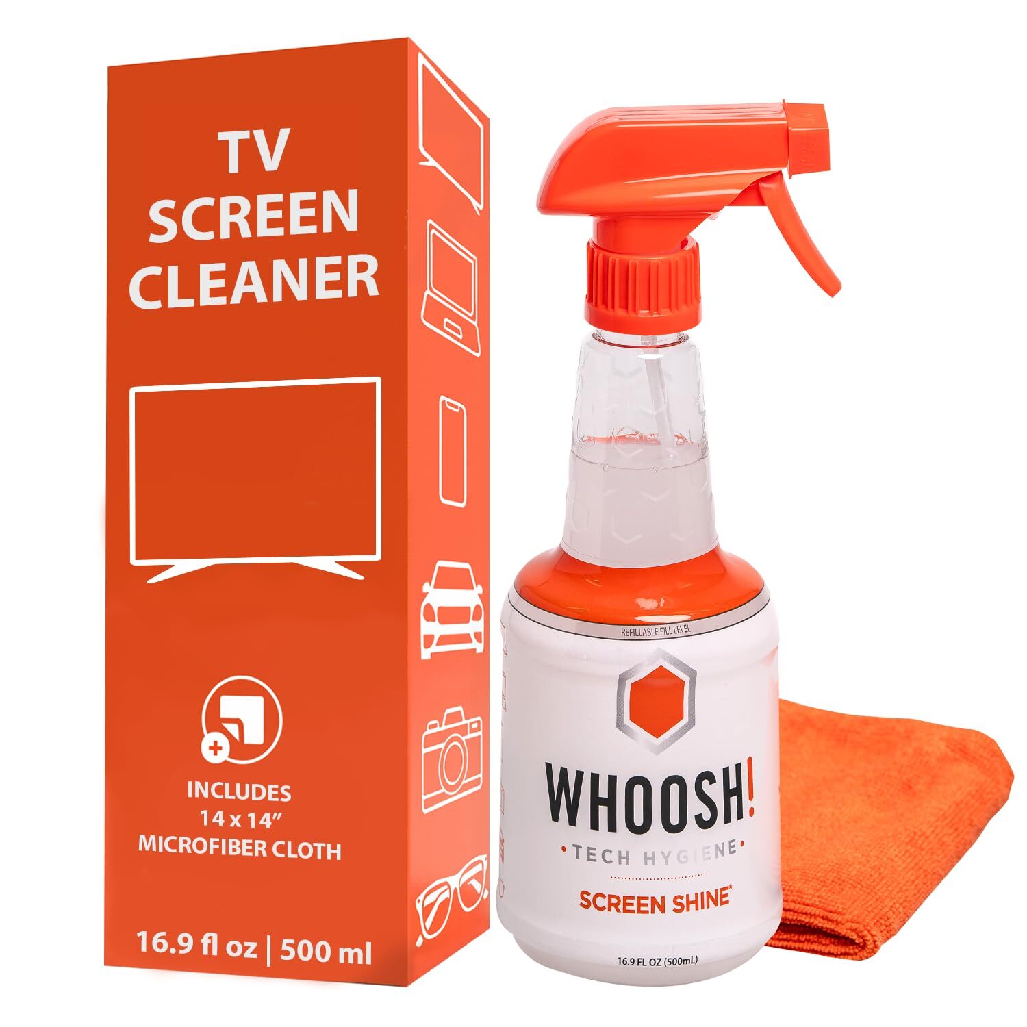 ! TV Screen Cleaner - 16.9 fl oz + 1 Microfiber Cleaning Cloth - for TV, OLED...