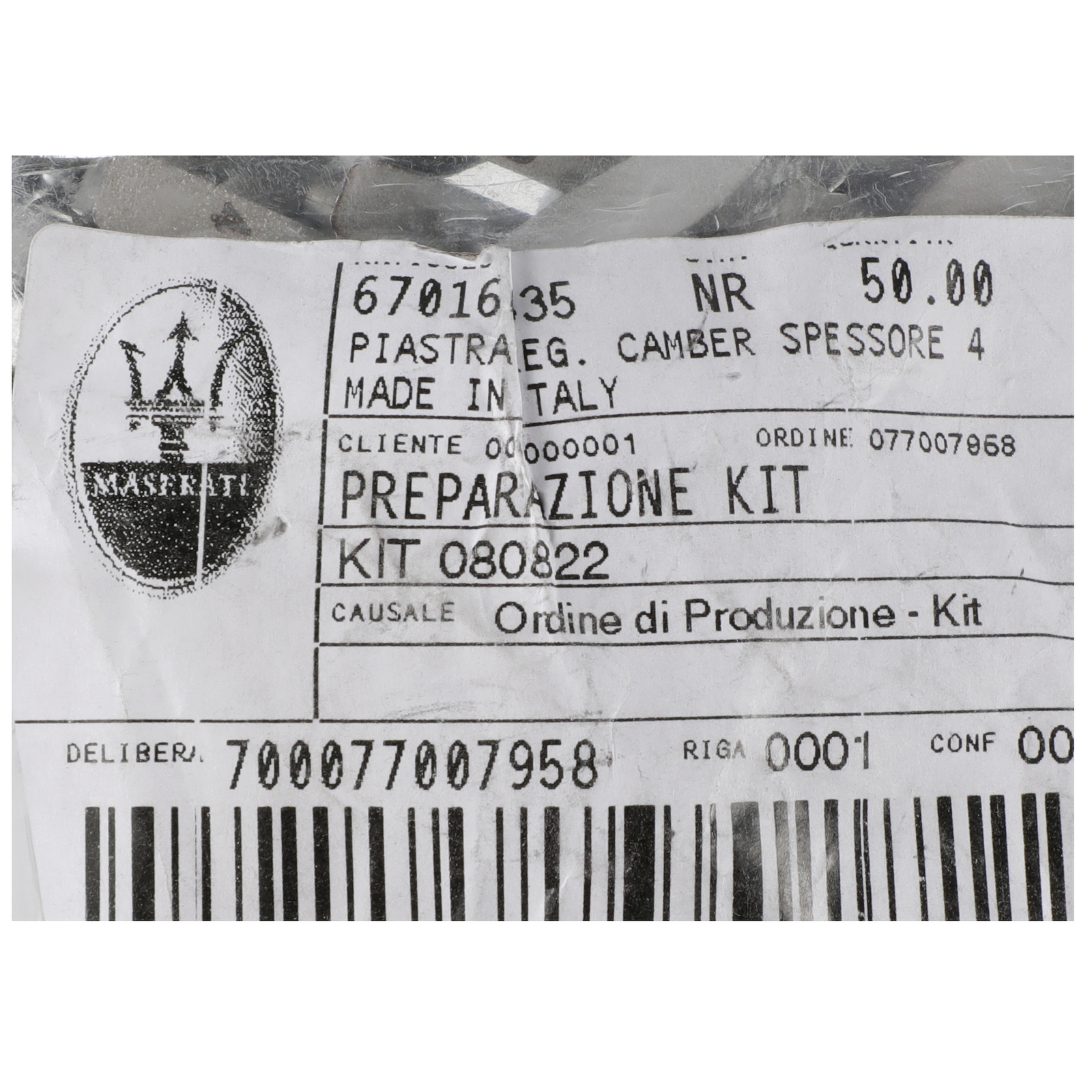 GENUINE MASERATI 2022-2023 MC20 Front And Rear Camber Plates Kit 673013880