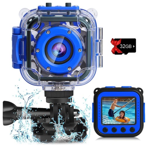 PROGRACE Kinder Wasserdichte Kamera für Jungen Spielzeug - Geschenke für Jungen Wasserdichte Ziffer...