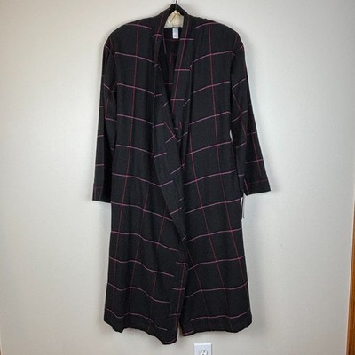 Stars Above Flannel Robe Womens XS/S with Pockets, Inner Front Tie, & Tie Belt