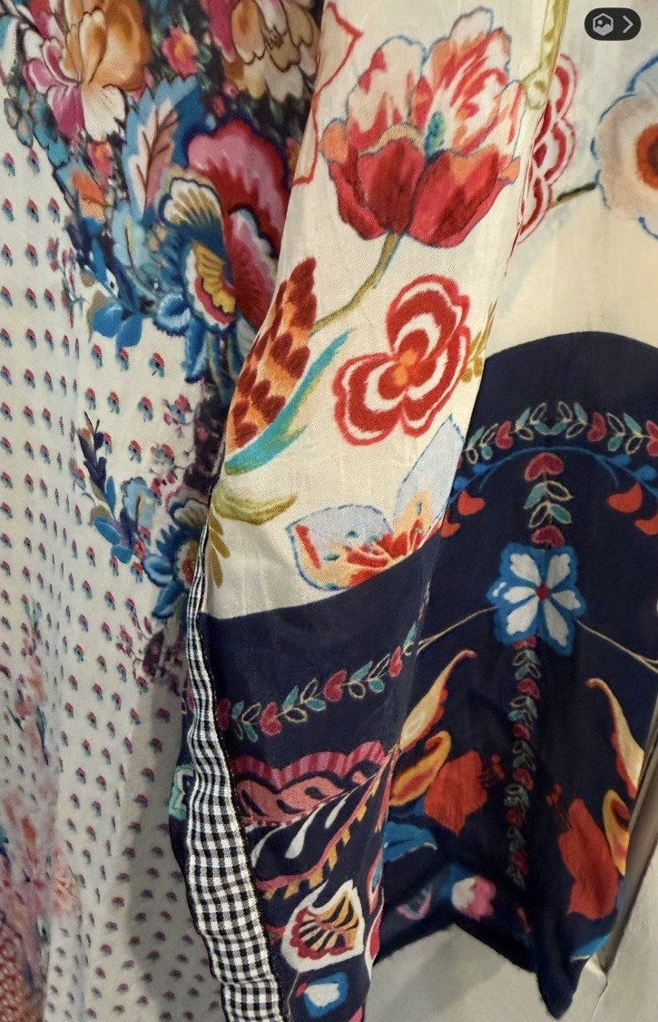 JOHNNY WAS Multicolor Patchwork Print Cupra Rayon… - image 6