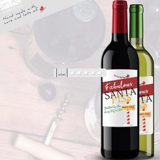 Cheap Secret Santa gift under 5 - 3x Santa P!ss Wine Bottle Labels Funny Joke Ch