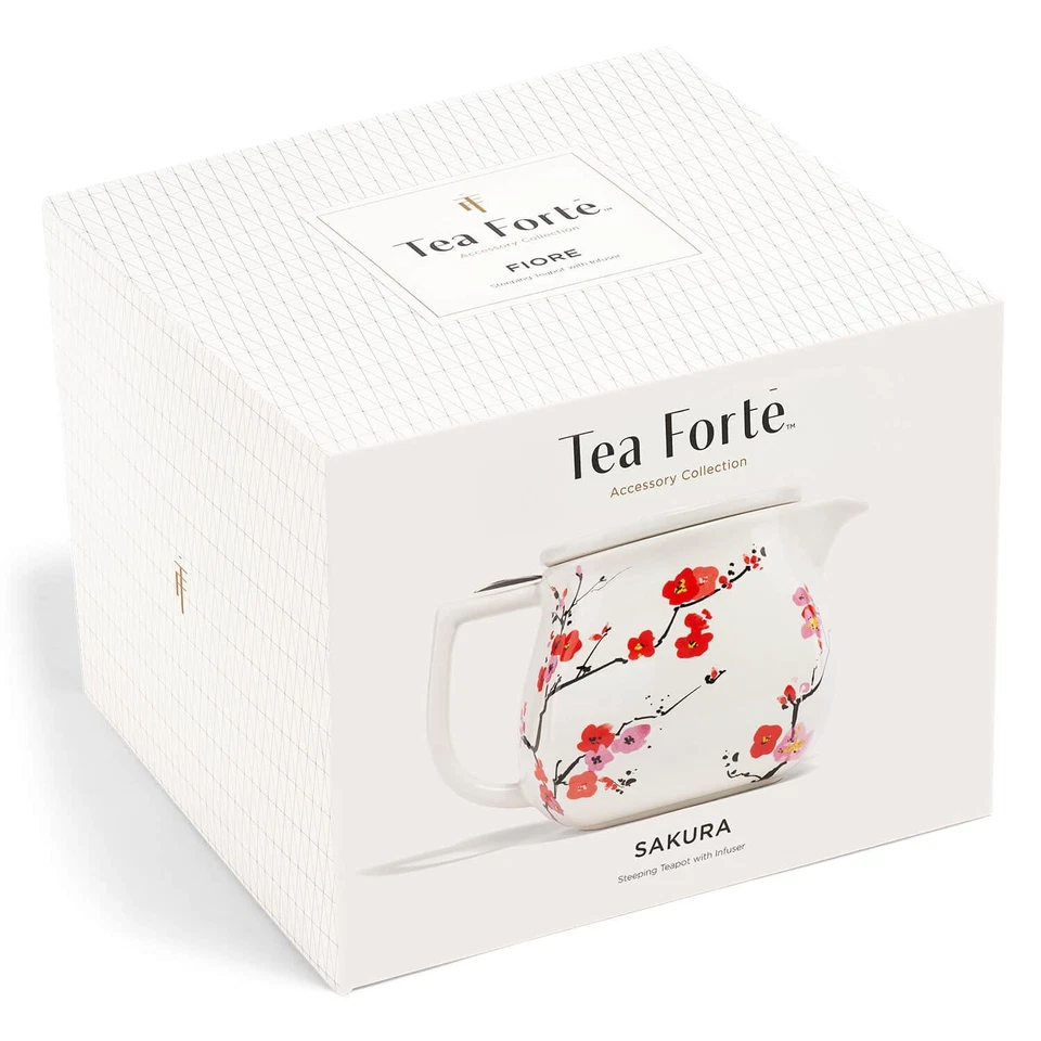 Fiore Sakura Cherry Blossom Ceramic Teapot with Removable Stainless Steel Inf... - Image 2 of 4