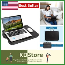 Large Portable Black Lap Desk 17.9x13 with Cushion, Ledge, Handle Fits 17.3" ...