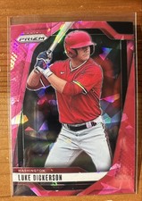 2025 Panini Prizm - Luke Dickerson, Luke Dickerson #44 Pink Ice Prizm (RC)