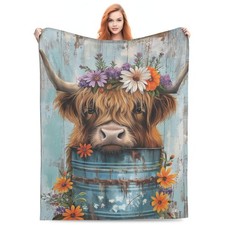 Highland Cow Blanket Gifts for Women Girls Kids Soft Warm Lightweight Cozy Ru...
