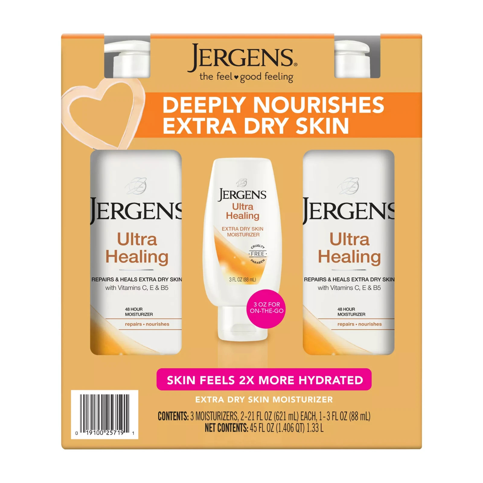 Jergens Ultra Healing Extra Dry Skin Moisturizer 3 Pack No Ship to CA