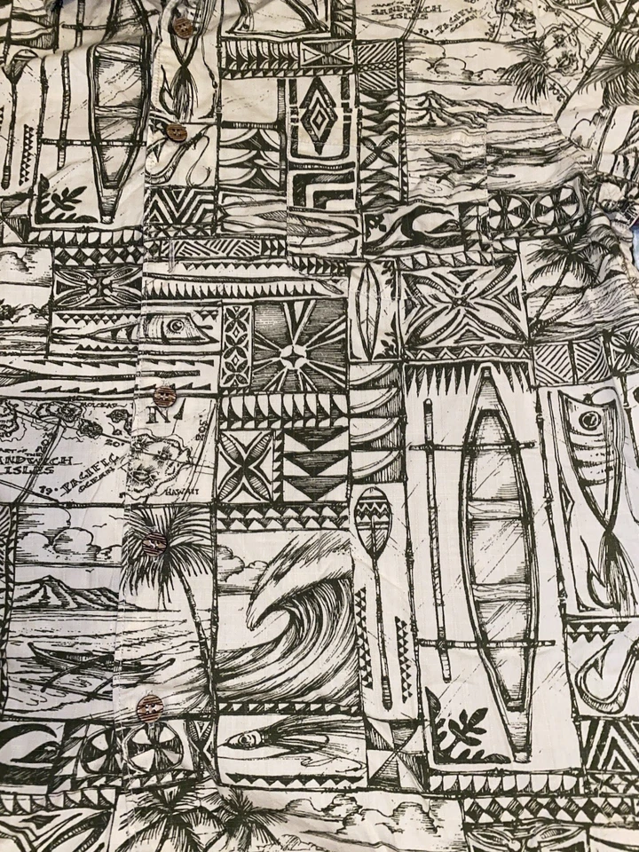 Camisa hawaiana con botones manga corta Quiksilver mediana para hombre Foto 2 de 4