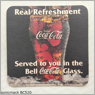 Coca-Cola Real Refreshment Served to you in the Bell Glass Coaster (B520)