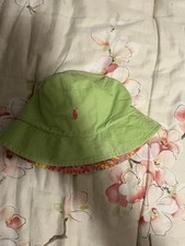 Polo Ralph Lauren Kids Bucket Hat Green Logo Cotton Toddler