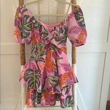Stunning Floral Off-Shoulder Dress in Pink and Orange